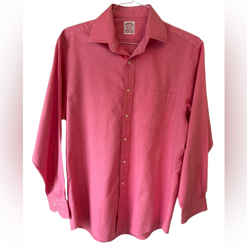 Brooks Brothers Pink Dress Shirt Classic Button-Down Neck Size 15 1/2